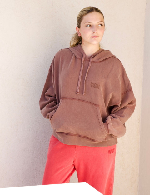 American Vintage Sweat Femme Capuche Jitbay Noyer Vintage - 9