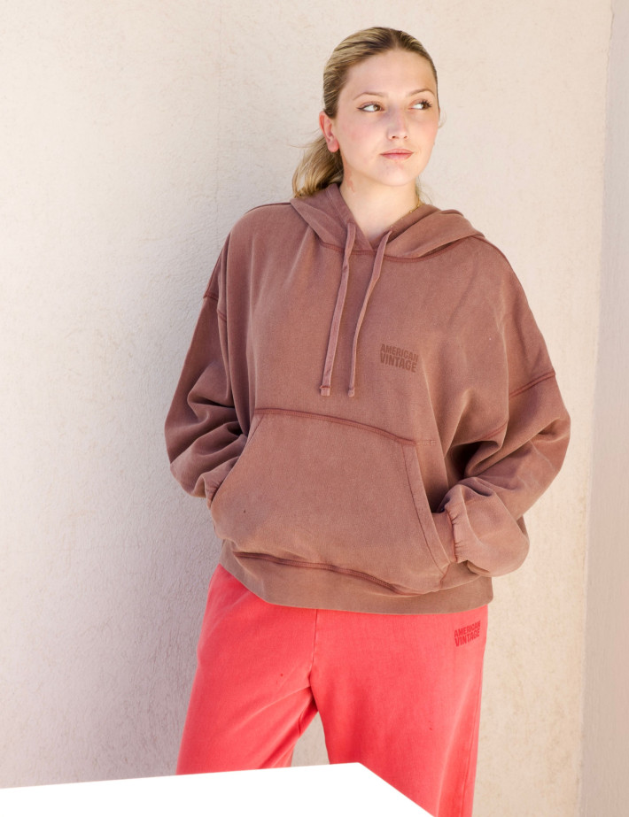 American Vintage Sweat Femme Capuche Jitbay Noyer Vintage - 9