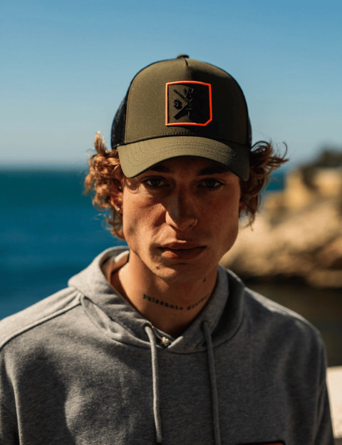 WATTS Casquette Logo Miami Kaki Orange Fluo - 2