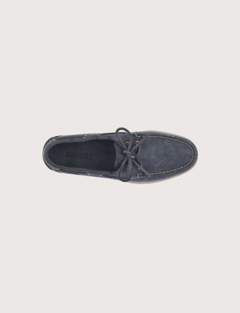 Sebago Chaussures Docksides Portland Nubuck Bleu Universe - 4