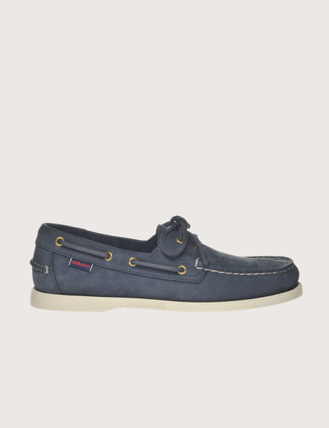 Sebago Chaussures Docksides Portland Nubuck Bleu Universe