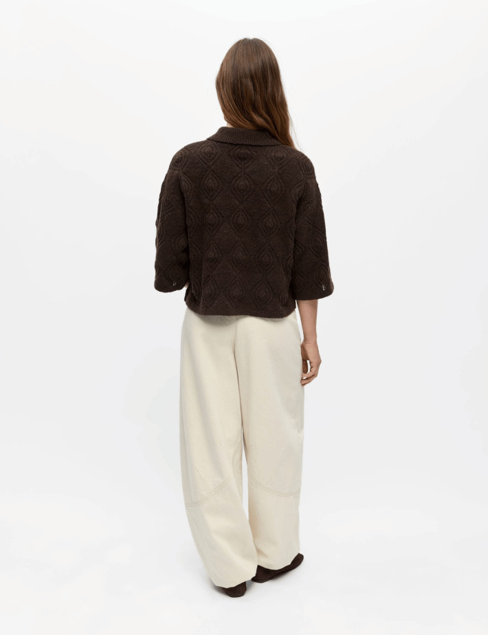 OBJECT Cardigan Femme Manches 3/4 Kaisa Flora Marron - 3