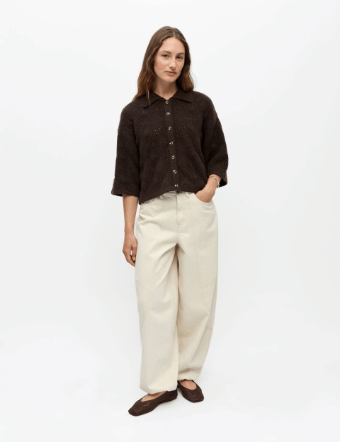 OBJECT Cardigan Femme Manches 3/4 Kaisa Flora Marron - 4