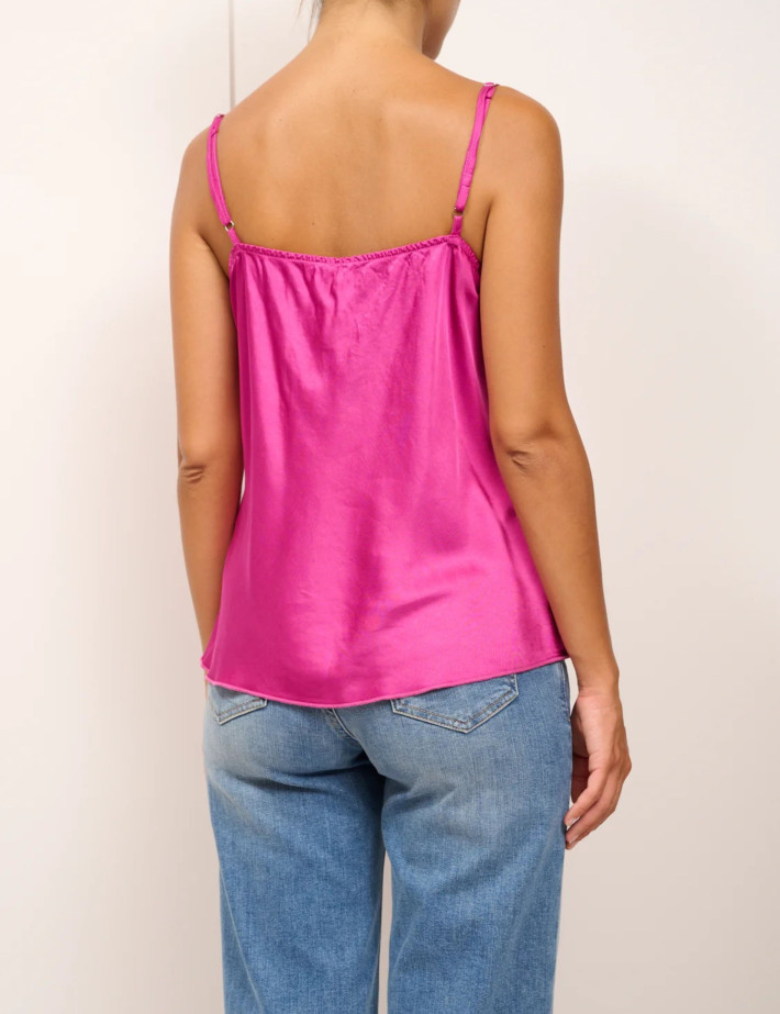 Tensione In Haut Fines Bretelles en Viscose Fuschia - 2