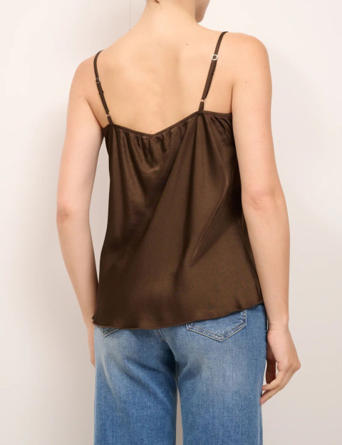 Tensione In Haut Fines Bretelles en Viscose Marron - 2