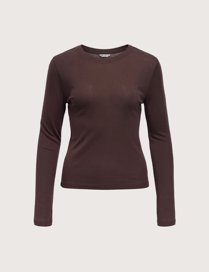 OBJECT Haut Femme Manches Longues Alma Marron