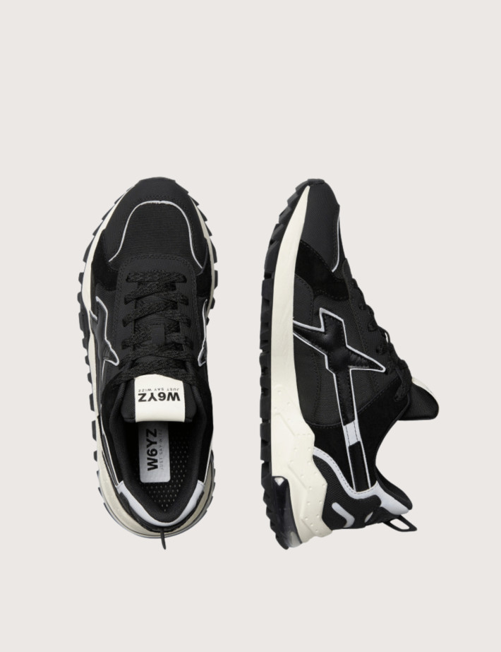 W6YZ Baskets Homme Breeze 3 M Suède Gomme Noir Blanc - 3