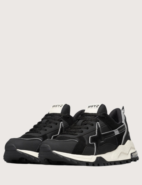 W6YZ Baskets Homme Breeze 3 M Suède Gomme Noir Blanc - 4