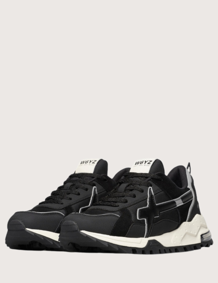 W6YZ Baskets Homme Breeze 3 M Suède Gomme Noir Blanc - 4