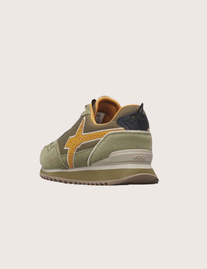 W6YZ Baskets Homme Jet M Suéde Nylon Kaki Jaune - 3