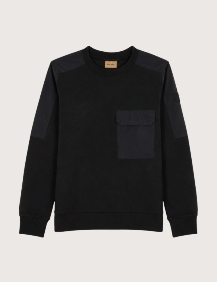 MOS MOSH Sweat Homme Jayson City Détail Poche Noir