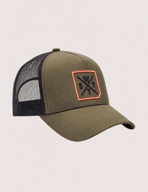 WATTS Casquette Logo Miami Kaki Orange Fluo