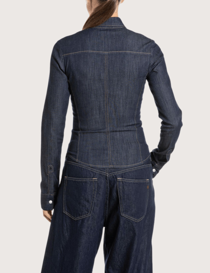 REPLAY Chemise en Jean Femme Manches Longues Type Corset C007 - 2