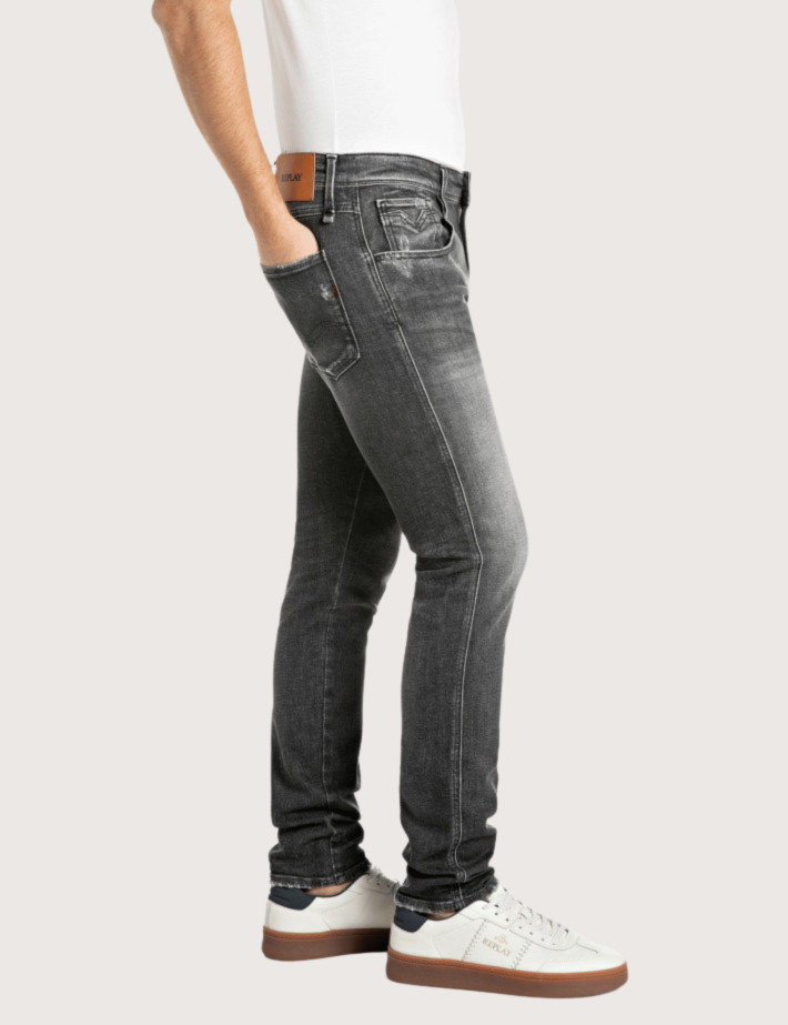 REPLAY Jean Homme Coupe Slim Anbass Gris C097 - 3