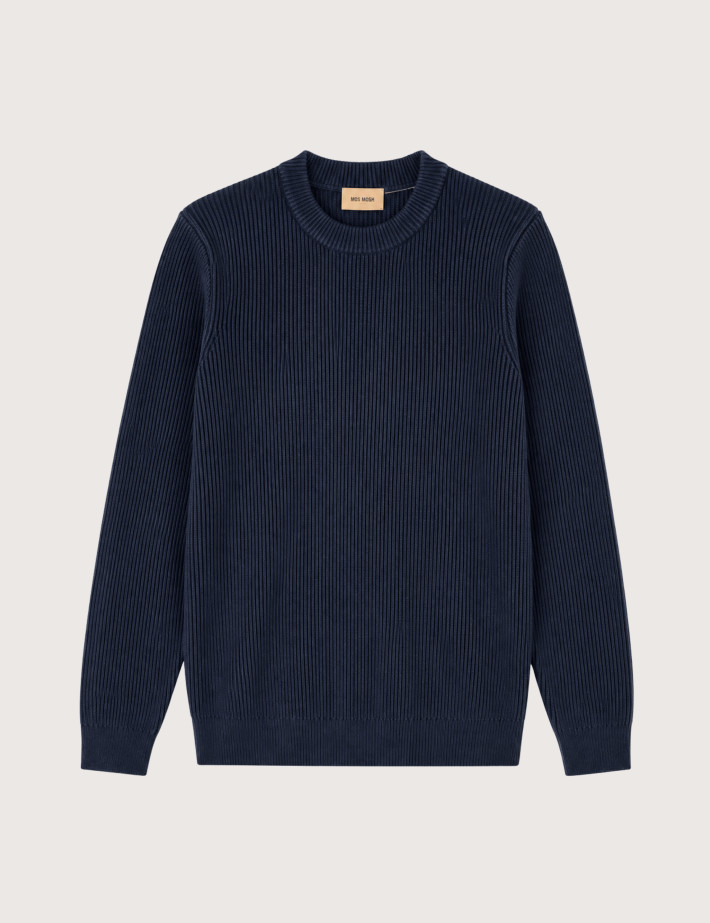 MOS MOSH Pull Homme Col Rond Gilbert Marine
