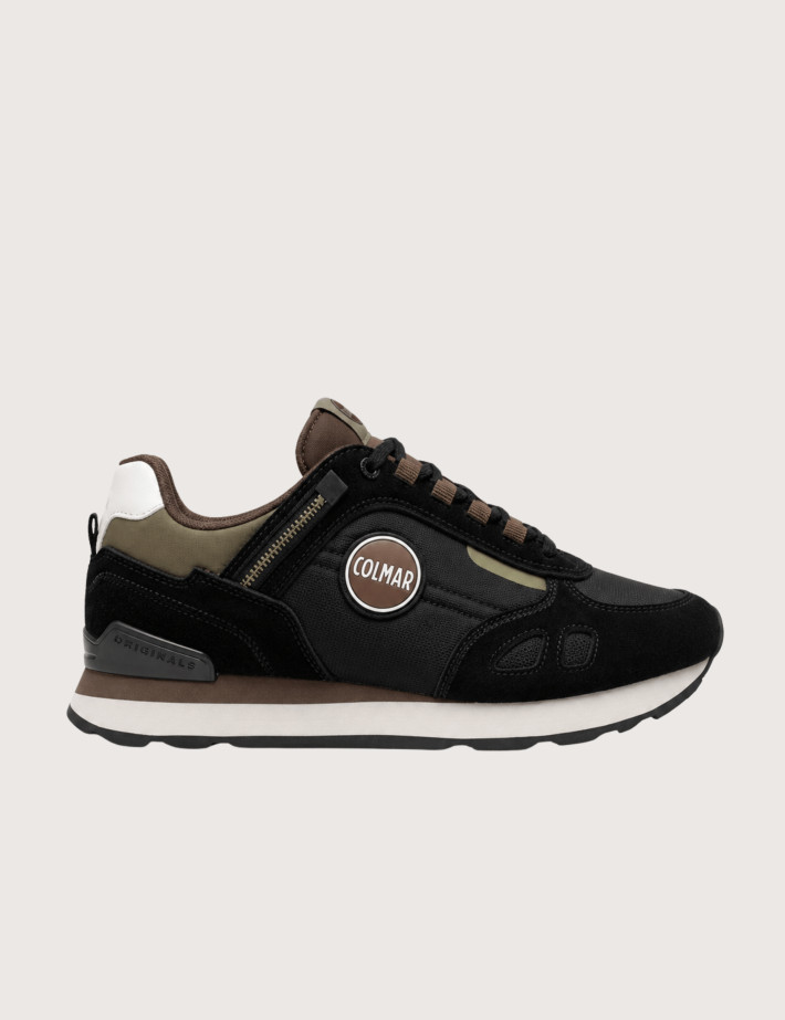 COLMAR Baskets Travis Sport Colors Noir Marron Kaki Homme