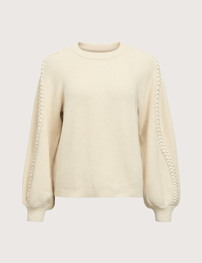 OBJECT Pull Femme Hannah Détails Manches Beige