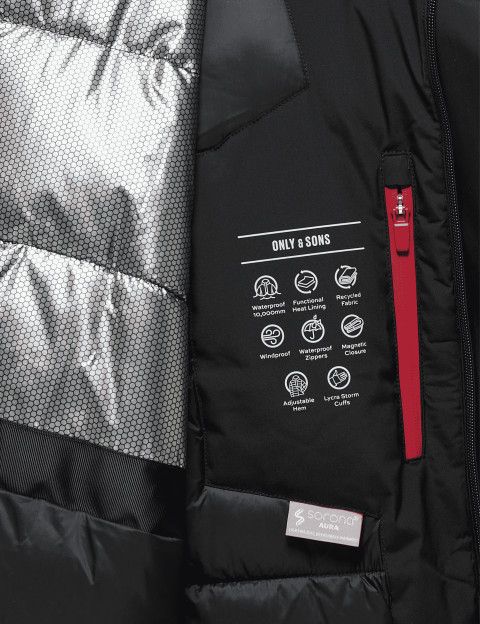 Only & Sons Blouson Homme Capuche Nate Noir - 4