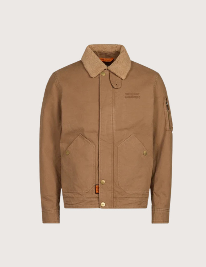 BOMBERS ORIGINALS Blouson Homme Col Aviateur Grayton Camel