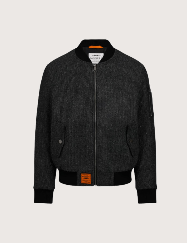 BOMBERS ORIGINALS Bombers en Laine Homme Rothfiled Noir