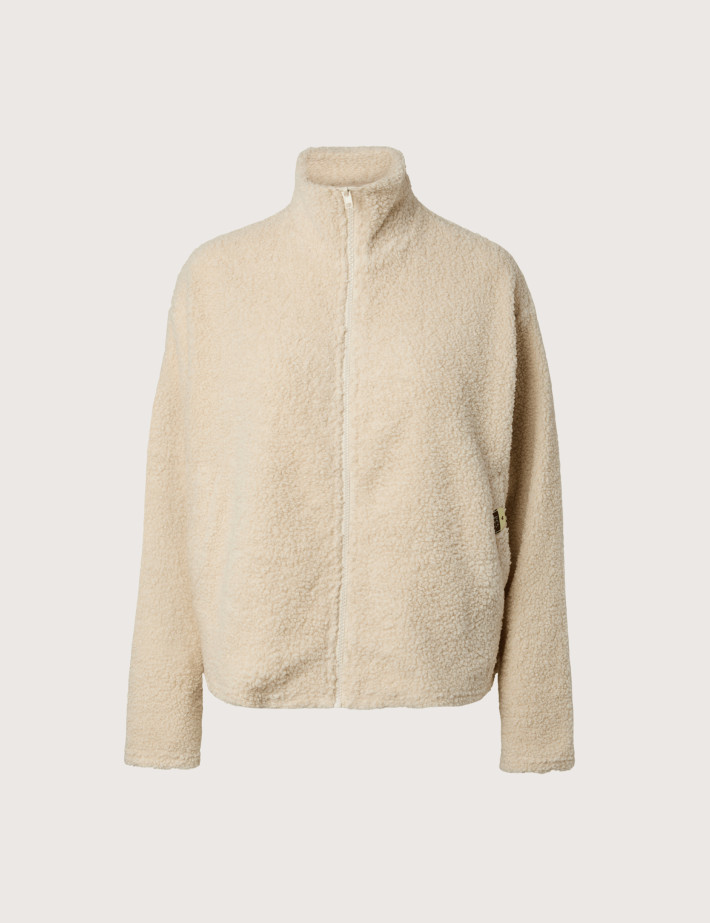 PIECES Veste Polaire Femme Katty Teddy Beige