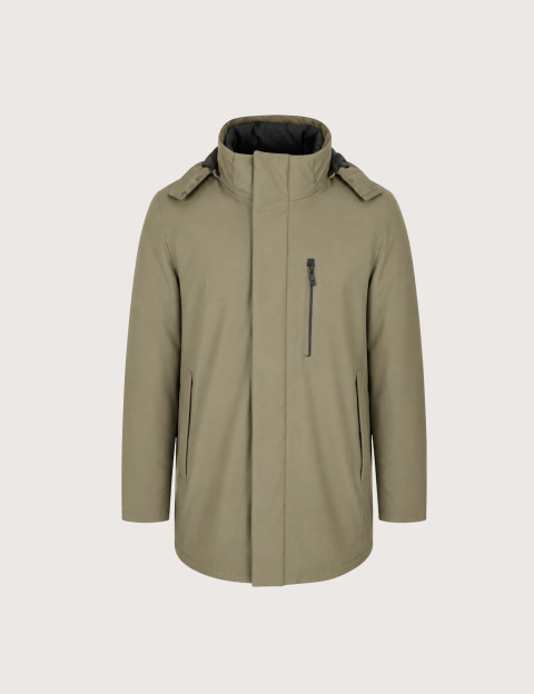 SEINSE Blouson Mi-Long Homme à Capuche Kaki