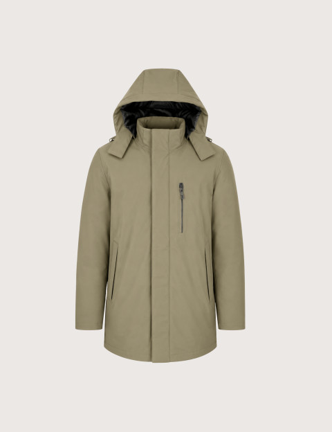 SEINSE Blouson Mi-Long Homme à Capuche Kaki - 2