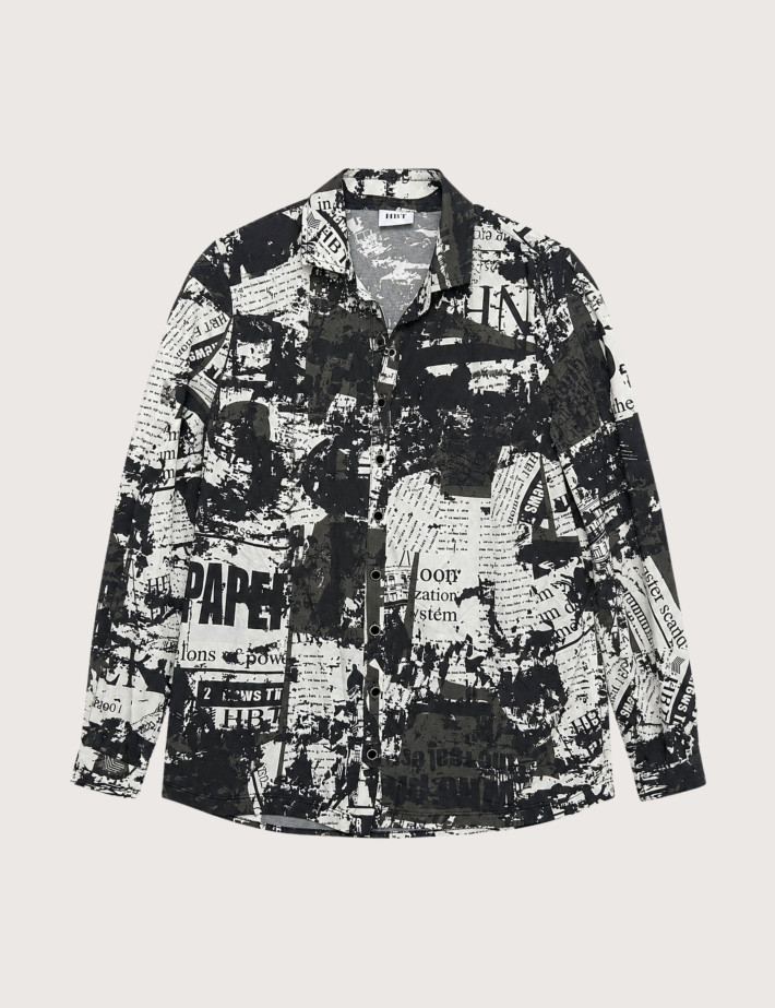 HBT DENIM PRINT | STELLIA Chemise Femme Noir