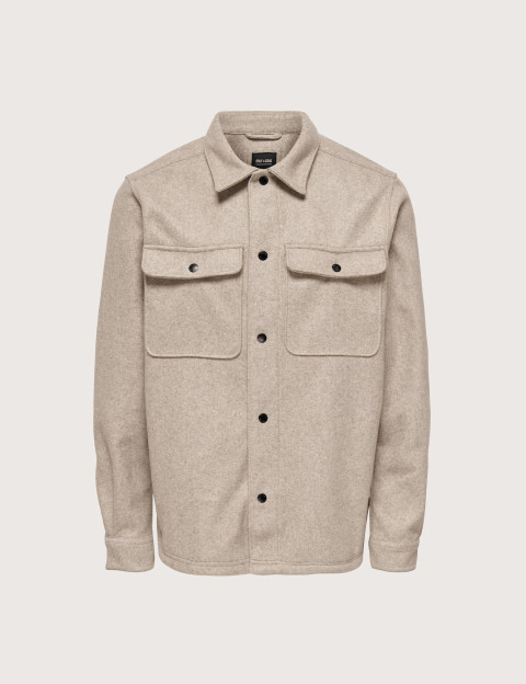Only & Sons Surchemise Homme Ash Laine Beige