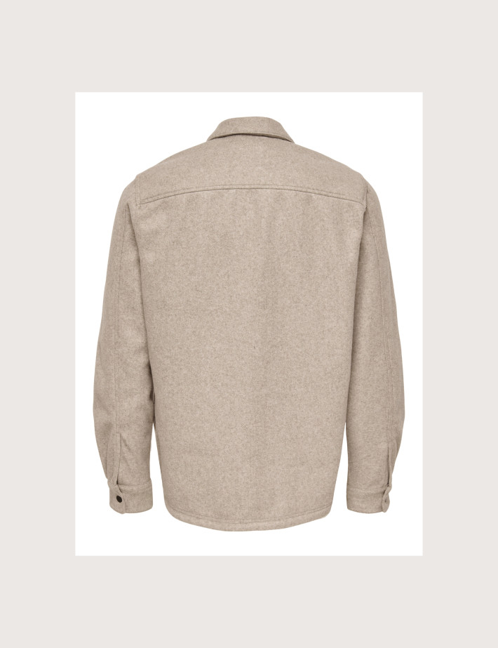 Only & Sons Surchemise Homme Ash Laine Beige - 7
