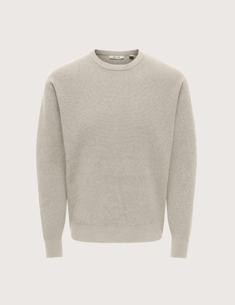 Only & Sons Pull Homme Rodger Beige