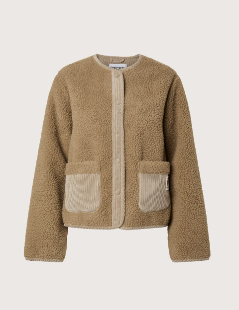 PIECES Veste Femme Anastacia Teddy Beige