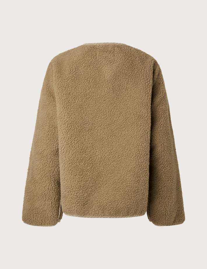 PIECES Veste Femme Anastacia Teddy Beige - 2