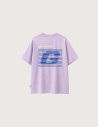GERTRUDE T-Shirt Enfant Manches Courtes Little Leon Stripes Lilas