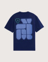 GERTRUDE T-Shirt Mixte Manches Courtes Leon Geo Marine