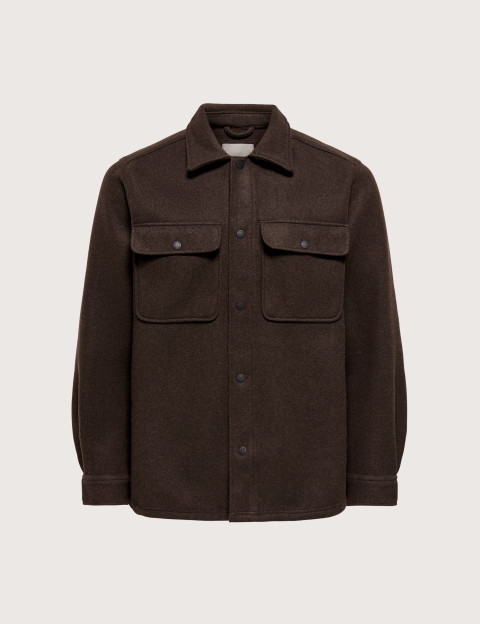 Only & Sons Surchemise Homme Ash Laine Marron