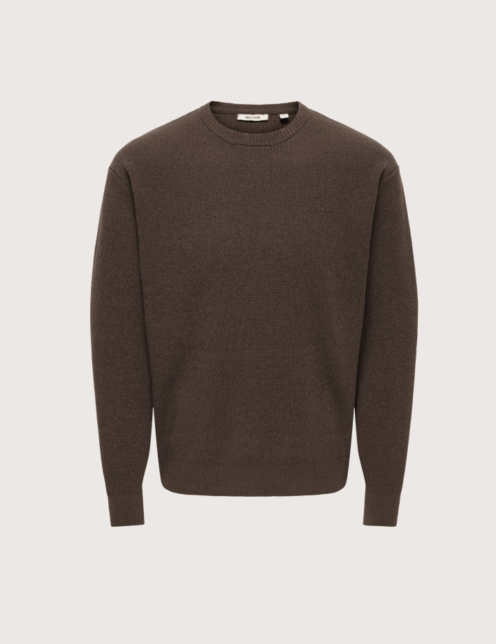 Only & Sons Pull Homme Rodger Marron