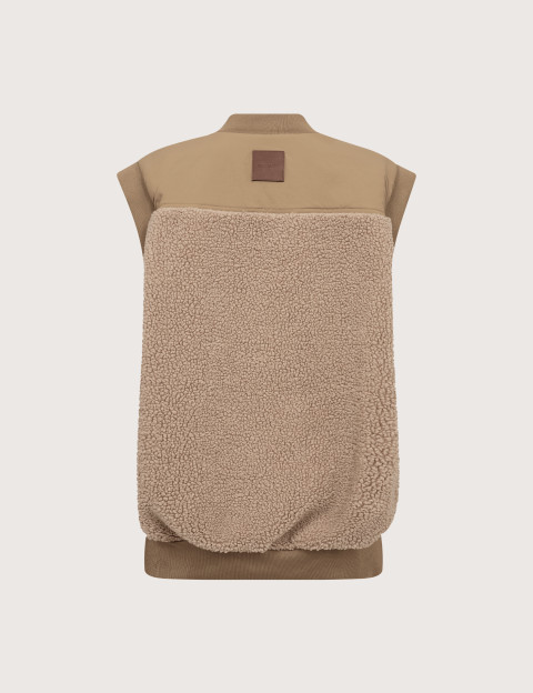 MOS MOSH Gilet Femme Sans Manches Teddy Jovo Beige - 2