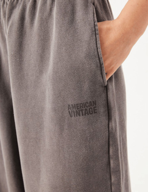 American Vintage Bas de Jogging Ample Femme Jitbay Cendre Vintage - 5
