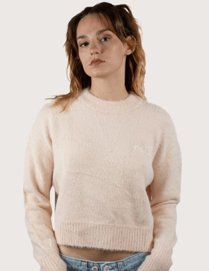 Natif Pull Femme en Maille Fine Bella Rose