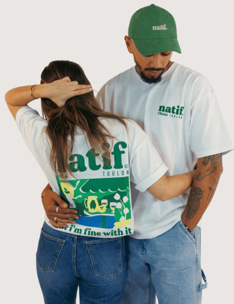 Natif T-Shirt Unisexe Manches Courtes Toulon Cliché Blanc