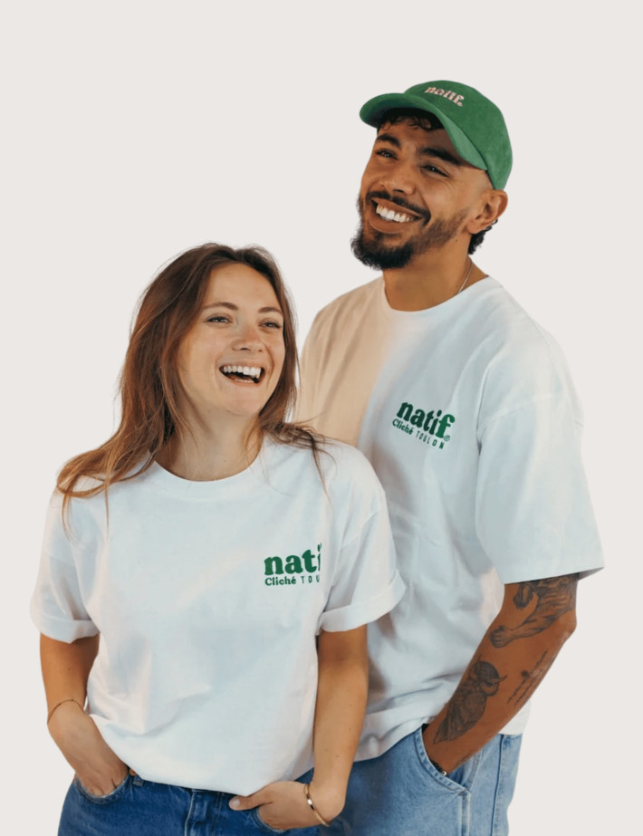 Natif T-Shirt Unisexe Manches Courtes Toulon Cliché Blanc - 2