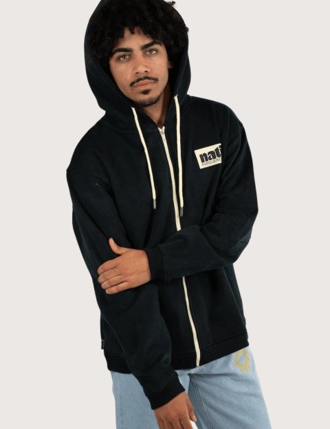Natif Veste Zip Unisexe Classic Porquerolles Noir - 2