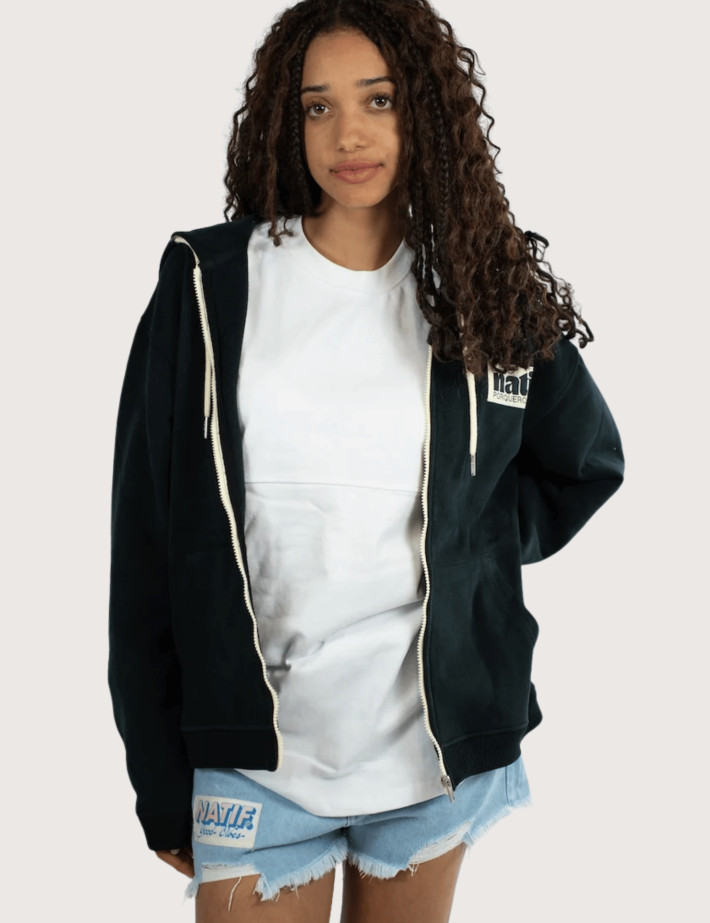 Natif Veste Zip Unisexe Classic Porquerolles Noir - 3
