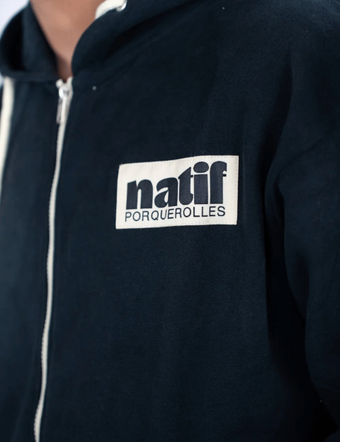 Natif Veste Zip Unisexe Classic Porquerolles Noir - 4