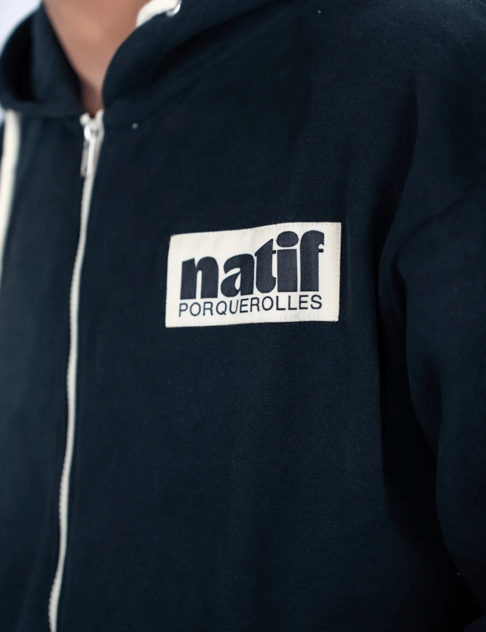Natif Veste Zip Unisexe Classic Porquerolles Noir - 4