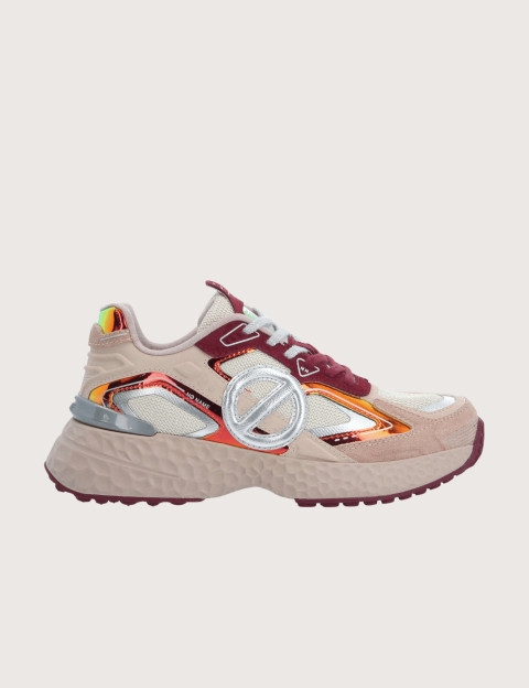 No Name Baskets Femme Carter 2.0 Tech Suède Crème Nude Cherry