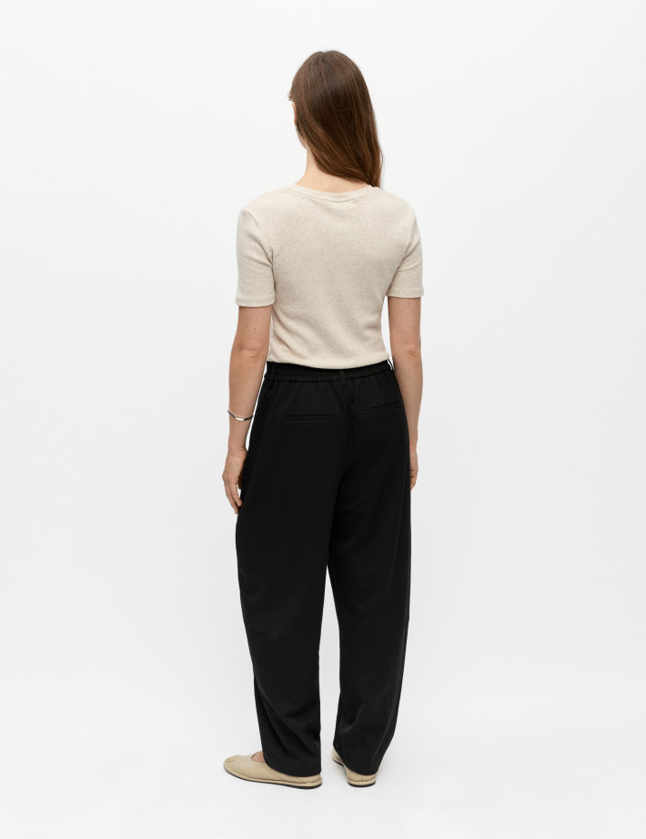 OBJECT Pantalon Femme Coupe Barrel Lisa Noir - 4