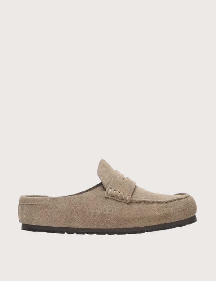 Birkenstock Mocassins Homme Naples Wrapped Suède Taupe