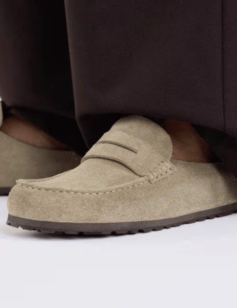 Birkenstock Mocassins Homme Naples Wrapped Suède Taupe - 2